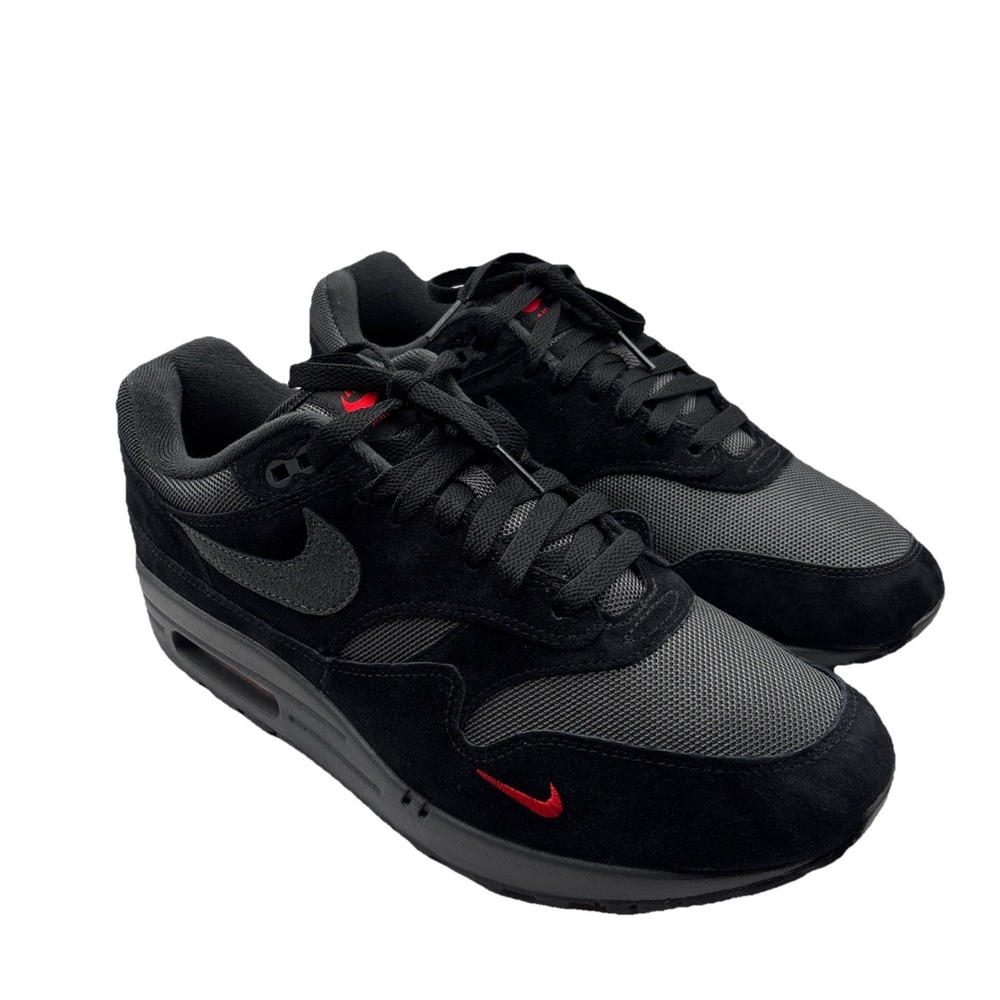 NIKE AIR MAX 1 USED SIZE 10 BRED BLACK UNIVERSITY RED ANTHRACITE FV6910-001